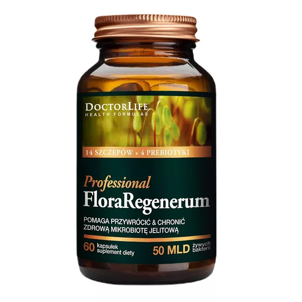 Doctor Life Flora Regenerum suplement diety przywracający zdrową mikrobiotę jelitową 60 kapsułek