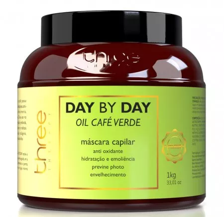 Three Therapy Cafe Verde Day by Day, maska antyoksydacyjna do włosów cienkich, 1000g