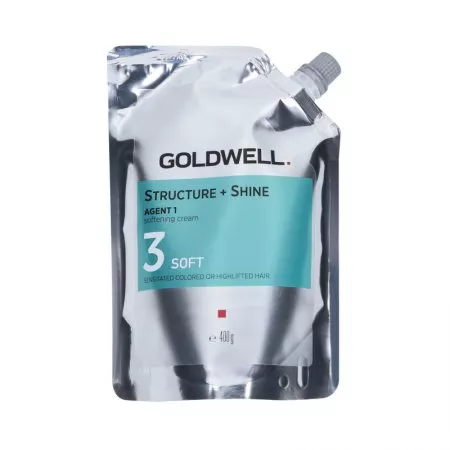 Goldwell Structure+Shine, krem zmiękczający do włosów do trwałego prostowania, soft/3, 400g