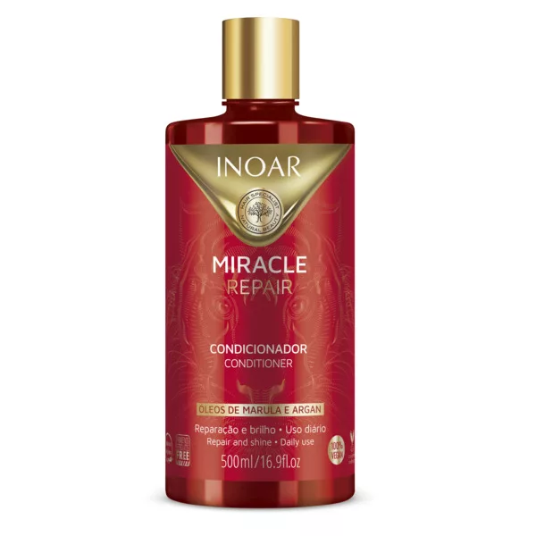 INOAR Miracle Repair, odżywka do włosów zniszczonych, 500ml - data ważności (6.2026)