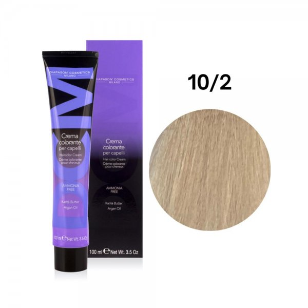 Diapason DCM, farba bez amoniaku, 10/2 Popielaty Bardzo Jasny Platynowy Blond, 100ml