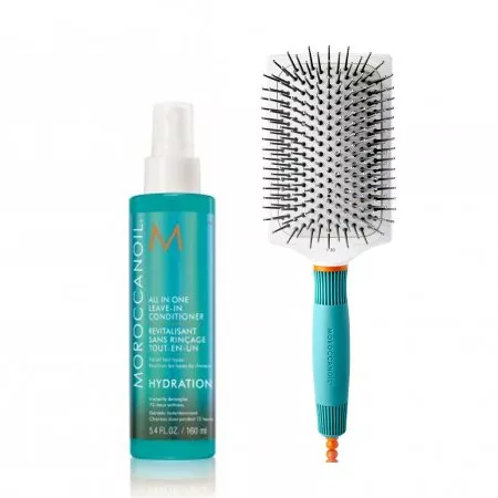 Moroccanoil, zestaw do codziennej stylizacji włosów, odżywka 160ml + szczotka z jonizacją