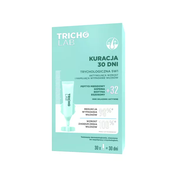 Tricho Lab, kuracja trychologiczna 5w1 aktywująca wzrost i hamująca wypadanie włosów, 30x5ml