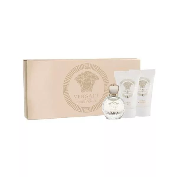 Versace Eros Pour Femme zestaw woda perfumowana 5ml + balsam do ciała 25ml + żel pod prysznic 25ml (W)