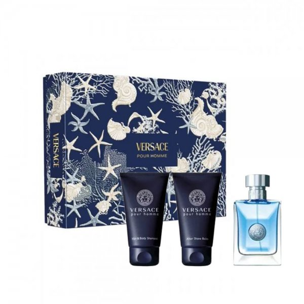 Versace Pour Homme zestaw woda toaletowa spray 50ml + żel pod prysznic 50ml + balsam po goleniu 50ml (M)