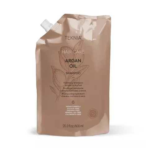 Lakme Teknia Argan Oil, szampon nawilżający z olejkiem arganowym, refill, 600ml